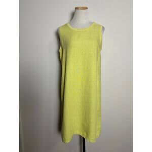 Russ Berens Linen Dress Size XS Lagenlook Green Jumper Coastal Resort Beach